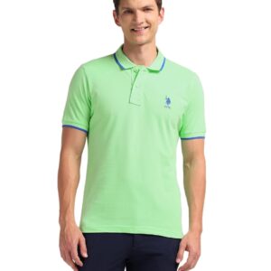 U.S. POLO ASSN. Men's Tipped Collar Pure Cotton Slim Fit Polo Shirt