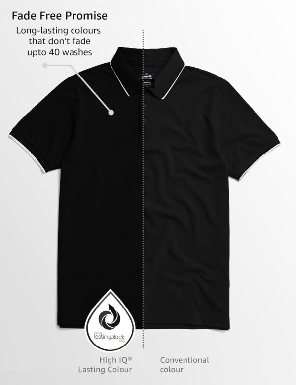 Symbol Premium Men's Cotton Stretch Solid Polo T-Shirt (Regular Fit | Pique Knit) - Image 2