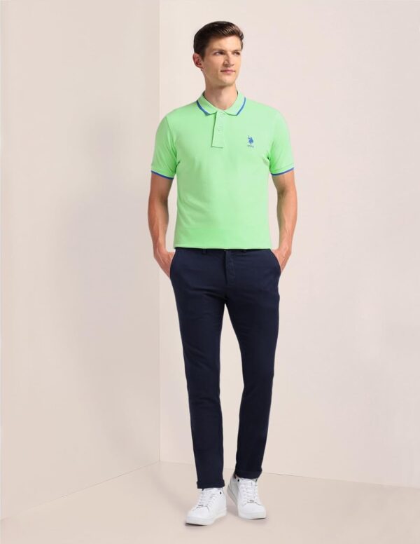 U.S. POLO ASSN. Men's Tipped Collar Pure Cotton Slim Fit Polo Shirt - Image 3