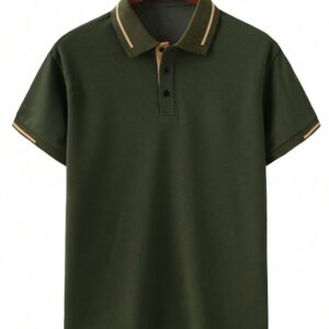 Veirdo® Pure Cotton Half Sleeves Regular Fit Plain Solid Classic Polo Colored Collar T-Shirt for Men (Colors: Olive, Maroon, Navy, Black, Green & Orange)