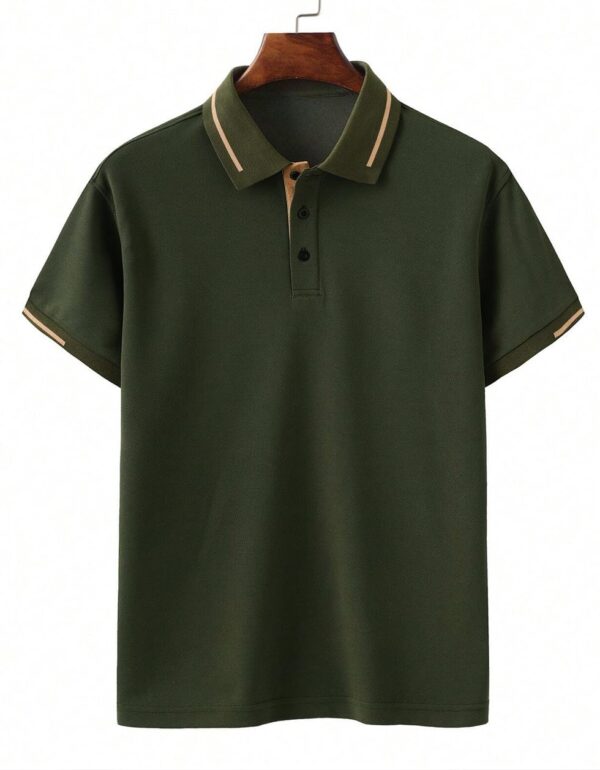 Veirdo® Pure Cotton Half Sleeves Regular Fit Plain Solid Classic Polo Colored Collar T-Shirt for Men (Colors: Olive, Maroon, Navy, Black, Green & Orange)