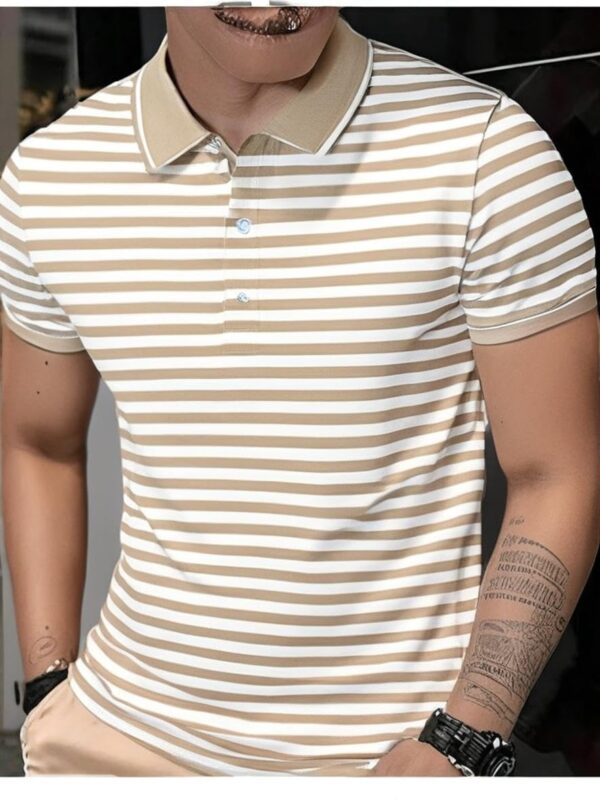 Mack Jonney Men's Striped Cotton Rich Polo T Shirt | Collar Tshirts | Half Sleeves | Stripe-Regular Fit-MACK640682 - Image 2