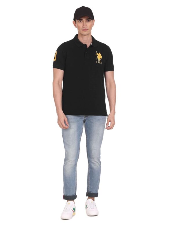 U.S. POLO ASSN. Men Cotton Solid Regular Fit Polo Shirt - Image 4