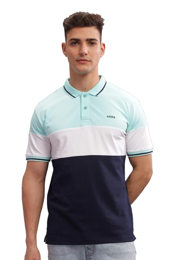 ADRO Men's Regular Fit Polo Tshirt in 100% Cotton Multi Color Polo