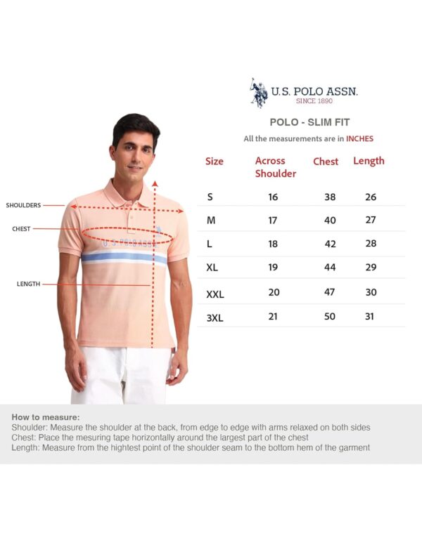 U.S. POLO ASSN. Men's Ribbed Collar Pure Cotton Slim Fit Polo Shirt - Image 6