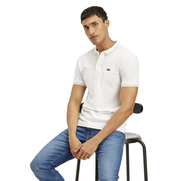 Levi's Men's Solid Slim Fit Polo T-Shirt White - Image 5