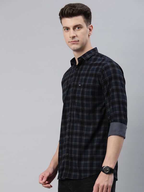 Majestic Man Men Small Checkered Slim Fit Cotton Casual Shirt - Image 4