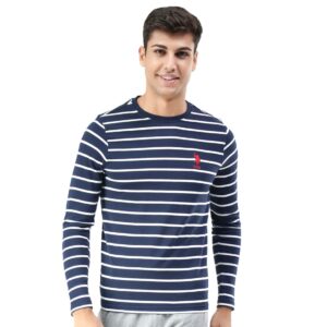 U.S. POLO ASSN. Men's Comfort Fit Stripe Cotton I689 Regular Fit T-Shirt - Pack of 1