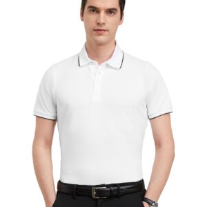 Symbol Premium Men's Cotton Stretch Solid Polo T-Shirt (Regular Fit | Pique Knit)