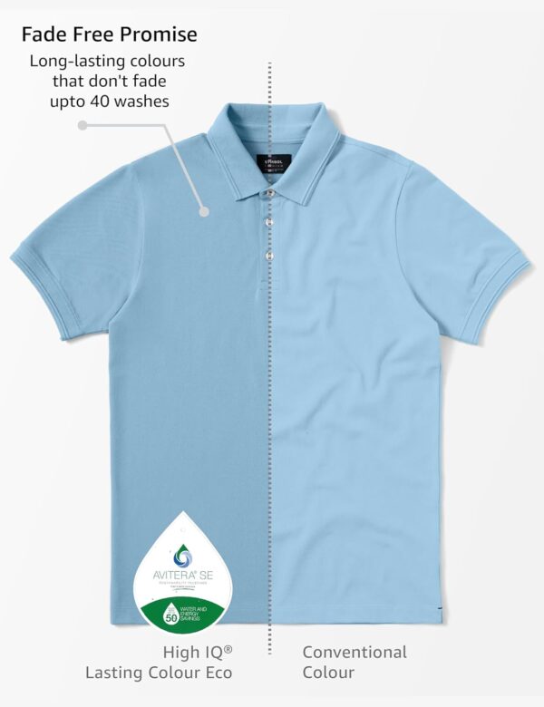 Symbol Premium Men's Cotton Stretch Solid Polo T-Shirt (Regular Fit | Pique Knit) - Image 2