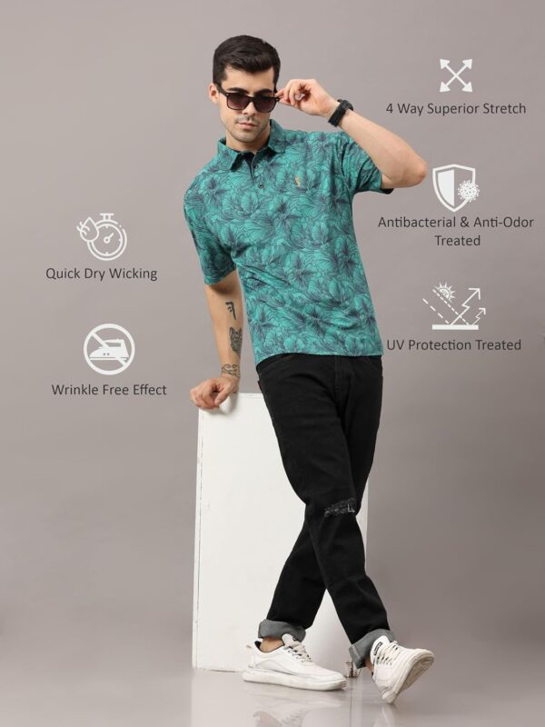 STELLERS Men's Premium Printed Polo T-Shirt's |Feather Touch Feel |Regular Fit| Odour Resistant| Anti-Static| Wrinkle Free | Quick Dry | Stretchable | Lightweight | Sweat-Proof - Image 5