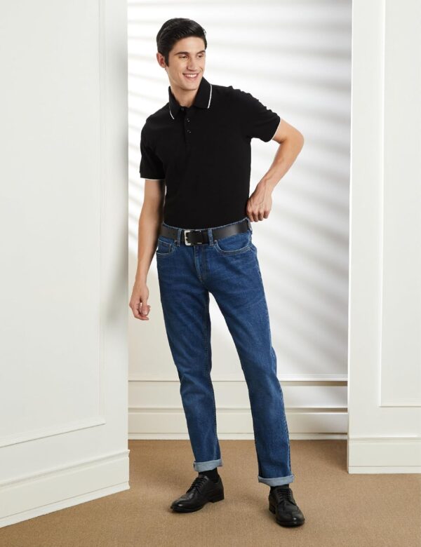 Symbol Premium Men's Cotton Stretch Solid Polo T-Shirt (Regular Fit | Pique Knit) - Image 3