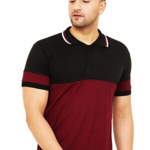 LEOTUDE Men's Regular Fit Half Sleeve Matty Polo T-Shirt (Color Multicolor)