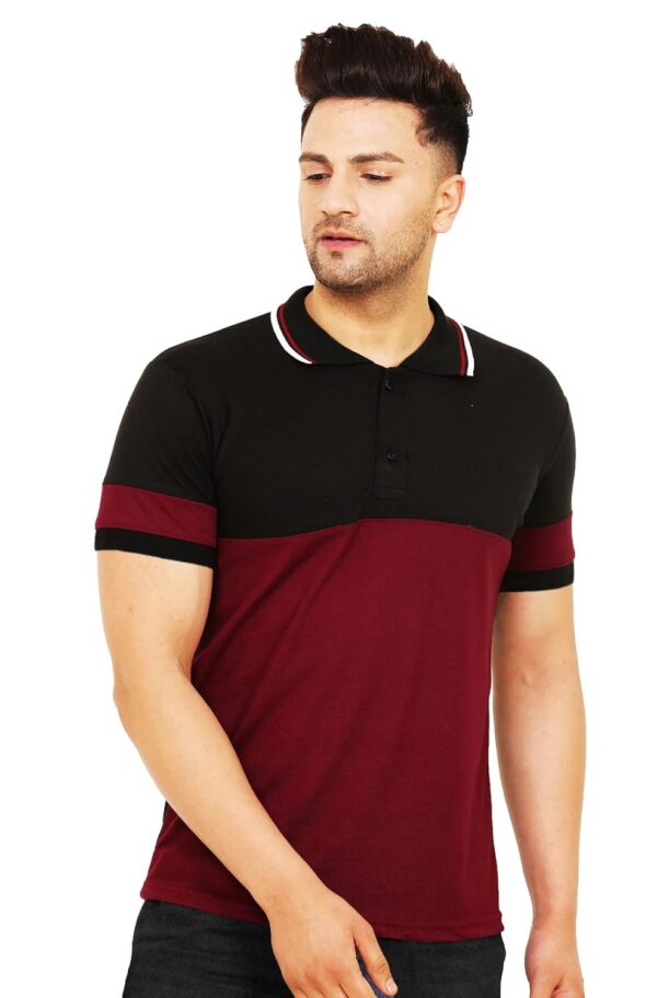 LEOTUDE Men's Regular Fit Half Sleeve Matty Polo T-Shirt (Color Multicolor)