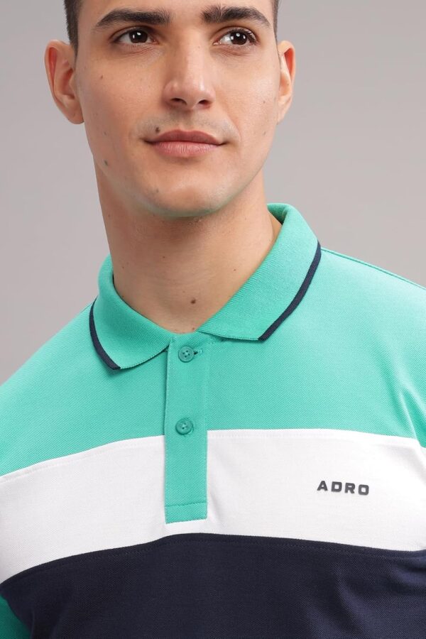 ADRO Men's 100% Cotton Regular Fit Polo T-Shirt - Image 3