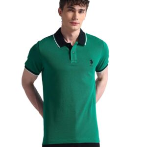 U.S. POLO ASSN. Men Cotton Solid Fitted Polo Shirt