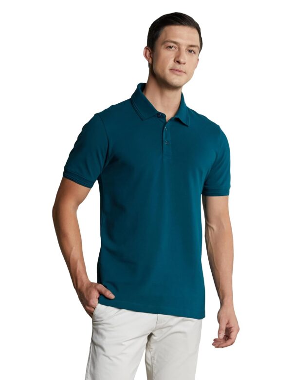Symbol Premium Men's Cotton Stretch Solid Polo T-Shirt (Regular Fit | Pique Knit)