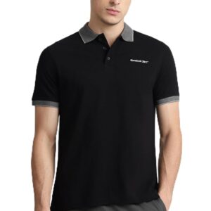 Reebok Men's Jacquard Collar Polo Shirt - Smart Casual Polo T-Shirt with Premium Detailing for Work & Weekends