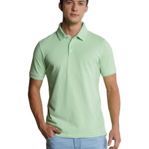 Symbol Premium Men's Cotton Stretch Solid Polo T-Shirt (Regular Fit | Pique Knit)