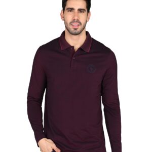 Alan Jones Clothing Men's Cotton Regular Fit Solid Full Sleeves Polo T-Shirt