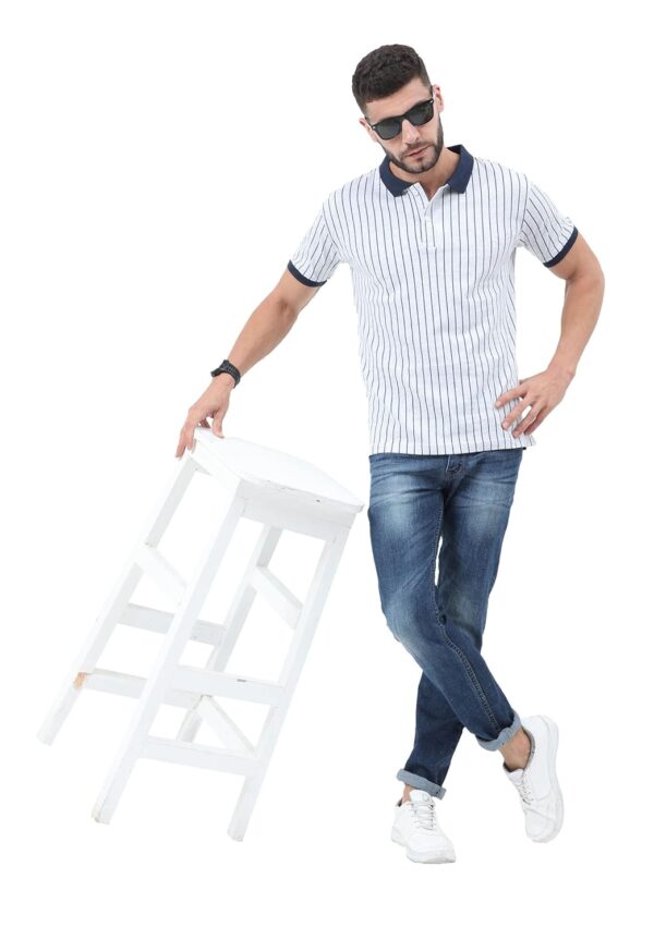 fanideaz Mens Half Sleeve Cotton Striped Branded Polo T-Shirt for Mens || Polo T Shirt for Men || Tshirt for Men Stylish - Image 4