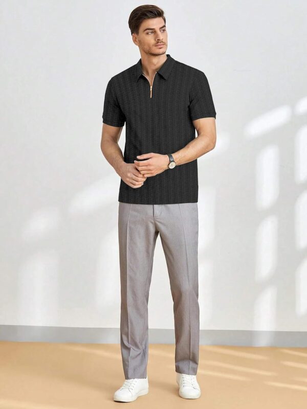 COMBRAIDED Men’s Polo Neck Textured Polycotton Short Sleeve T-Shirt – Casual Regular Fit for Daily Comfort & Style - Image 6
