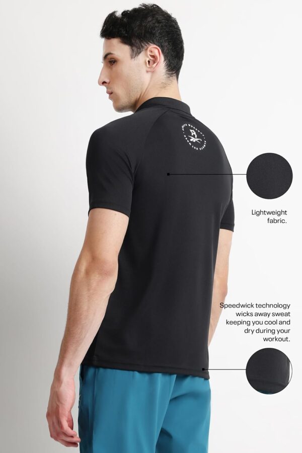 Reebok Men's Workout Raglan Polo Shirt - Performance Polo for Training & Casual Wear - Image 3
