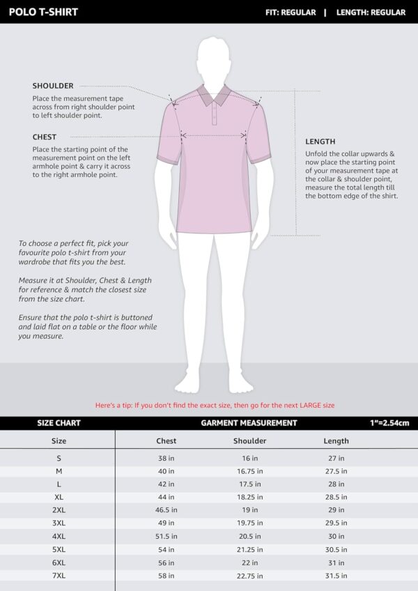 Amazon Brand - Symbol Men's Cotton Rich Textured Polo Tshirts | Collar Plain Tshirts | Half Sleeves - Regular Fit (Available in Plus Sizes) - Image 6