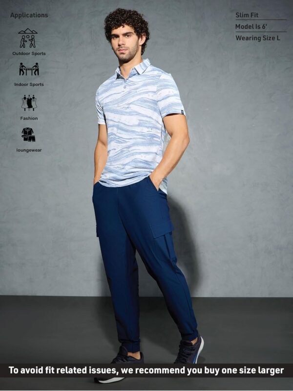 TECHNOSPORT Men's Polyester Slim Fit All Over Print Polo Neck Half Sleeve T-Shirt with Technocool+,SPF50+ and Quick Dry - Image 5