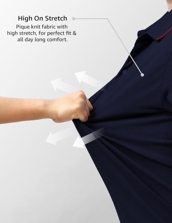 Symbol Premium Men's Cotton Stretch Solid Polo T-Shirt (Regular Fit | Pique Knit) - Image 4