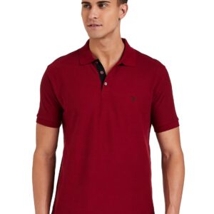 Van Heusen Men's Solid Regular Fit Polo (60032_Wine S)