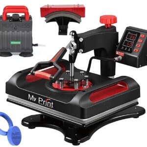 MY PRINT | DTF PRINTING | With Double Heating Tube | NEW Model | Heat Press 5 in 1 Digital Multi Functional Sublimation, Vinyl Printing Machine for T-Shirts, Mug, Plate Heat Press Machine 12x15 Inch |