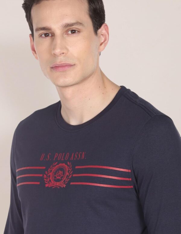 U.S. POLO ASSN. Men Cotton Regular Crew Neck Long Sleeve Brand Print T-Shirt - Image 8