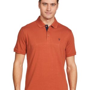 Van Heusen Men's Cotton Regular Fit Athleisure Ultra Soft Polo T-Shirt - Short Sleeve, Textured