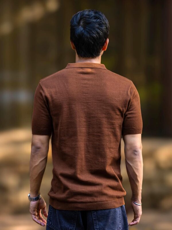 Maniac || Mens || Textured || Half Zipper || Half Sleeve || Polo Neck || Slim Fit || T-Shirt - Image 5