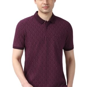Peter England Men's Cotton-Polyester Floral Polo Shirt | Casual Wear | Comfortable & Stylish