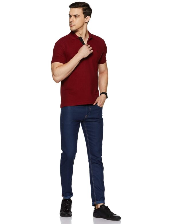 Van Heusen Men's Solid Regular Fit Polo (60032_Wine S) - Image 8