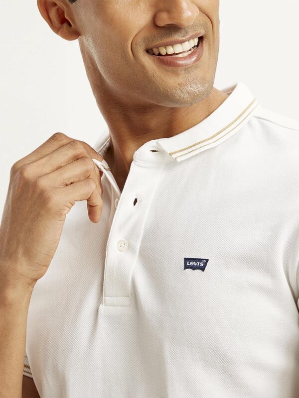Levi's Men's Solid Slim Fit Polo T-Shirt White - Image 6