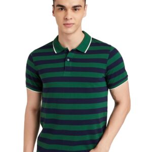 Amazon Brand - Symbol Men's Cotton Rich Striped Polo Tshirts | Collar Tshirts | Half Sleeves - Regular Fit (Available in Plus Size and Combo Pack of 2)