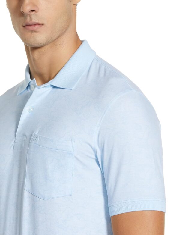 Peter England Men's Cotton Abstract Print Polo Shirt – Casual Wear | Stylish & Breathable - Image 3