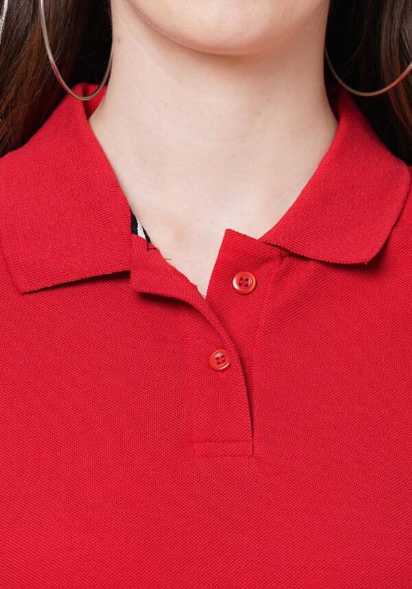 Wear Your Opinion Womens Polo Collar Neck T-Shirt Top (Design: Solid) - Image 5