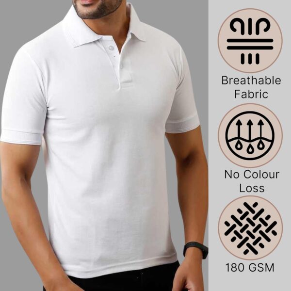 INKKR Men's Polo Neck Half Sleeve Solid T-Shirts