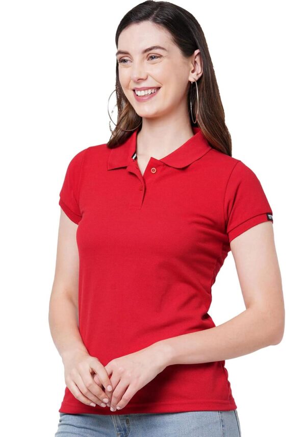 Wear Your Opinion Womens Polo Collar Neck T-Shirt Top (Design: Solid)