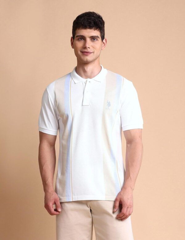 U.S. POLO ASSN. Men Cotton Colourblocked Slim Fit Polo Shirt - Image 6