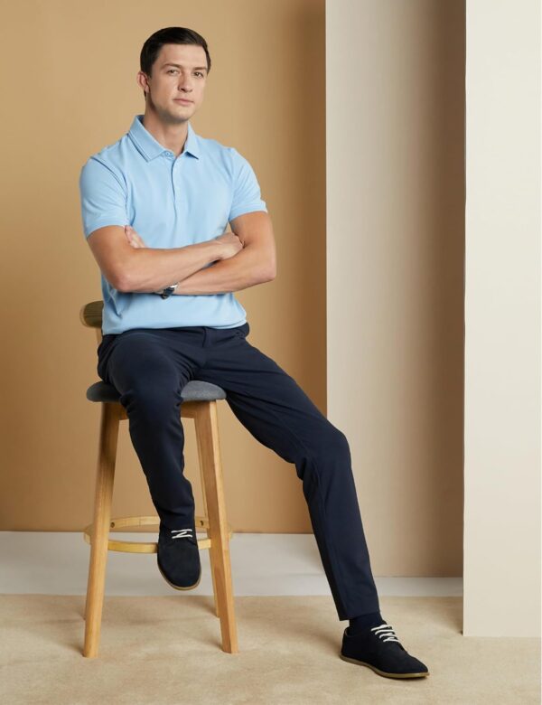 Symbol Premium Men's Cotton Stretch Solid Polo T-Shirt (Regular Fit | Pique Knit) - Image 3