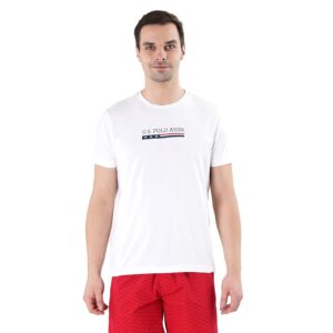 U.S. POLO ASSN. Men's Cotton Regular Fit Crew Neck Brand Print Le001 Lounge T-Shirt - Pack of 1