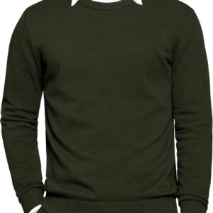 Jump Cuts Mens Solid Polo Neck Full Sleeve Navy and White Cotton Slim Fit T-Shirt