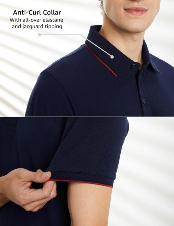 Symbol Premium Men's Cotton Stretch Solid Polo T-Shirt (Regular Fit | Pique Knit) - Image 5