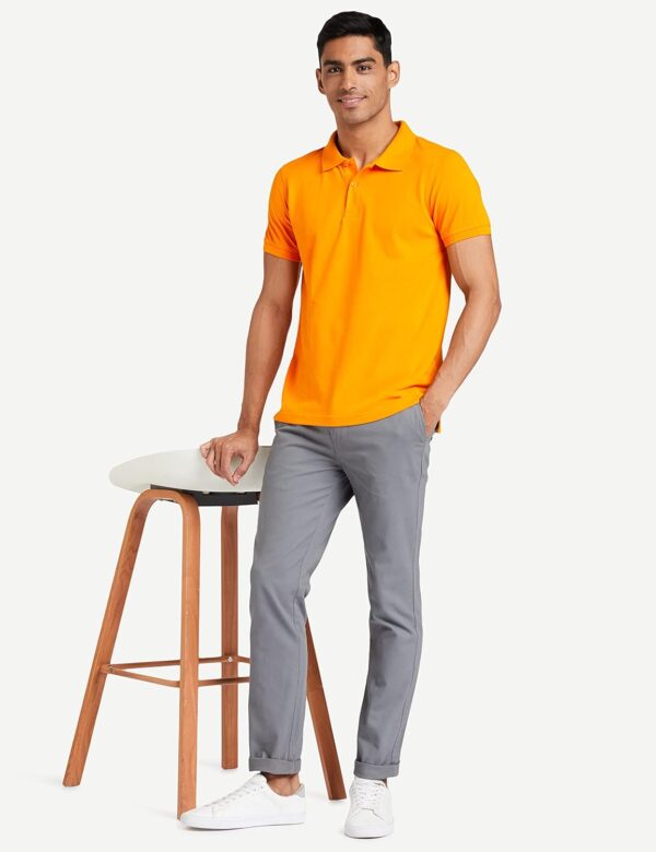 Amazon Brand - Symbol Men's Solid Cotton Rich Polo T Shirt | Collar Tshirts | Half Sleeves | Plain-Regular Fit - Image 3