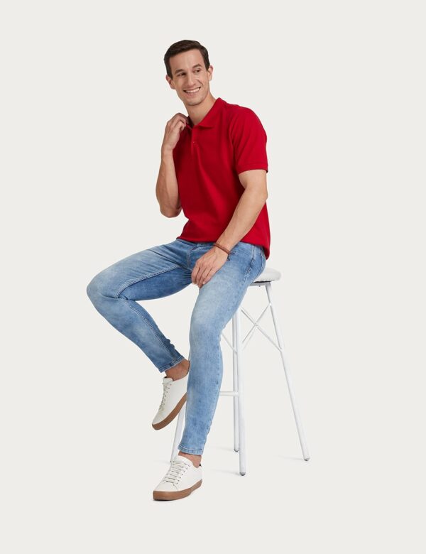 Amazon Brand - Symbol Men's Cotton Rich Polo T Shirt | Mandarin Collar Tshirts | Half Sleeves | Plain - Regular Fit (Available in Plus Size and Combo Pack of 2) - Image 3